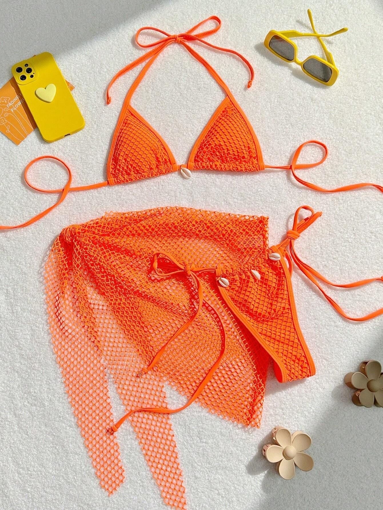 Badeanzug Dreiteiliger Set Geteilter Bikini-Badeanzug für Damen