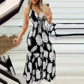 Summer Bustier Spaghetti Strap High Waist Printed Maxi Dress Sexy Women's Dress