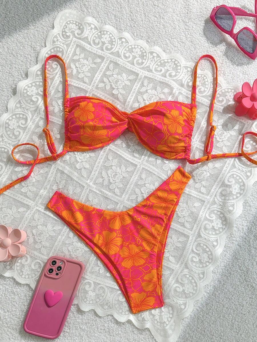 Printed Bikini Swimsuit for Women Sexy Two Piece Set Beach Vacation Swimwear
