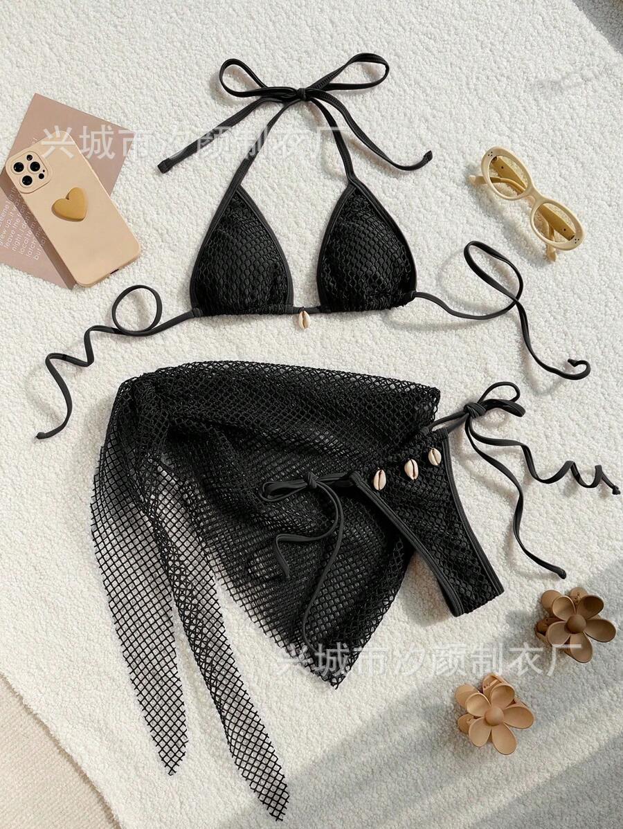 Badeanzug Dreiteiliger Set Geteilter Bikini-Badeanzug für Damen