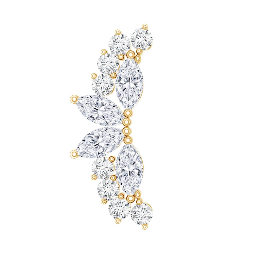 Unique Diamond Crawler Earring for Cartilage Piercing