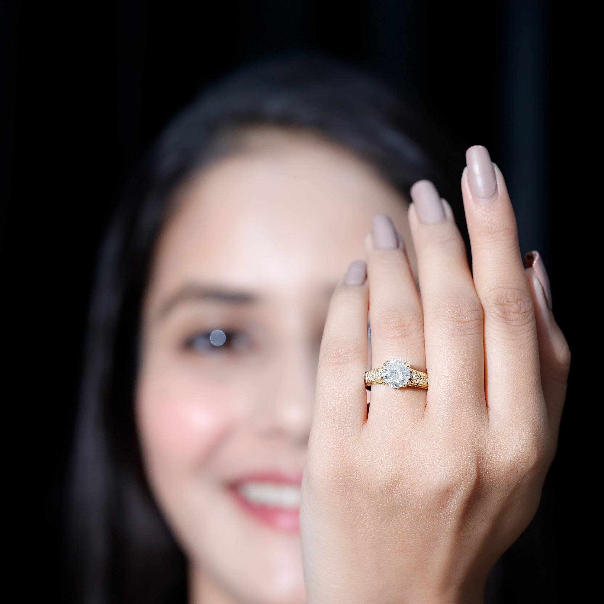 2 Carat Moissanite Double Prong Vintage Engagement Ring