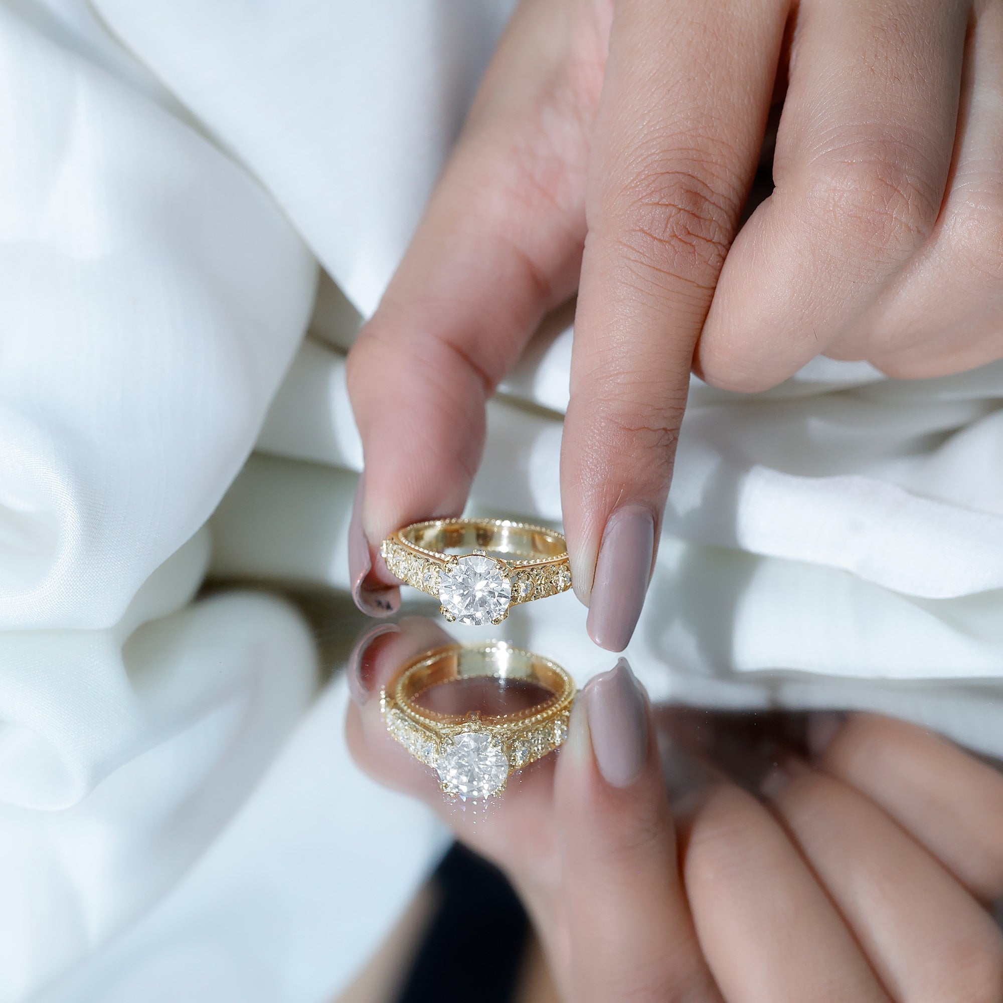 2 Carat Moissanite Double Prong Vintage Engagement Ring