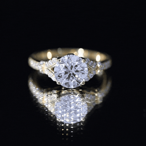 Certified 2Ct Lab Grown Diamond Split Shank Engagement Ring