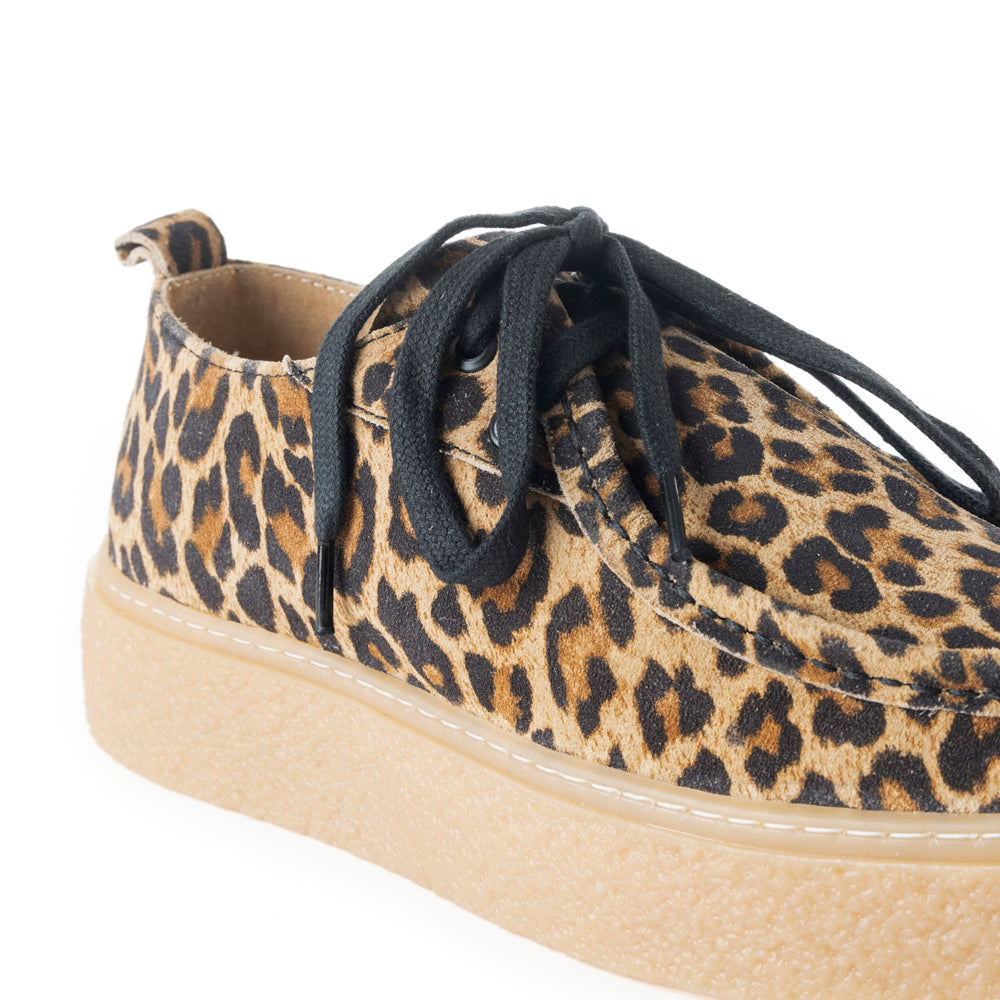Leapord Print Leather Sneakers