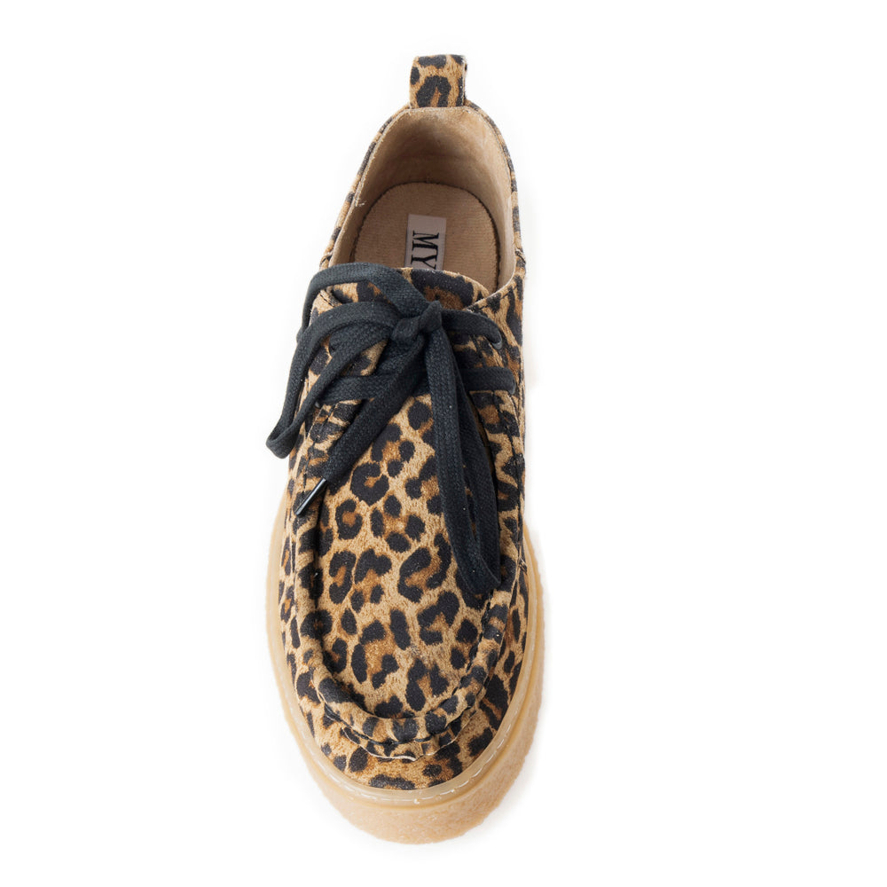 Leapord Print Leather Sneakers
