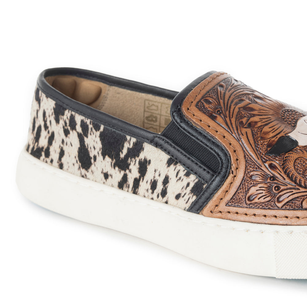 Myra Reflexo Textured Leather Slip-Ons Sneakers