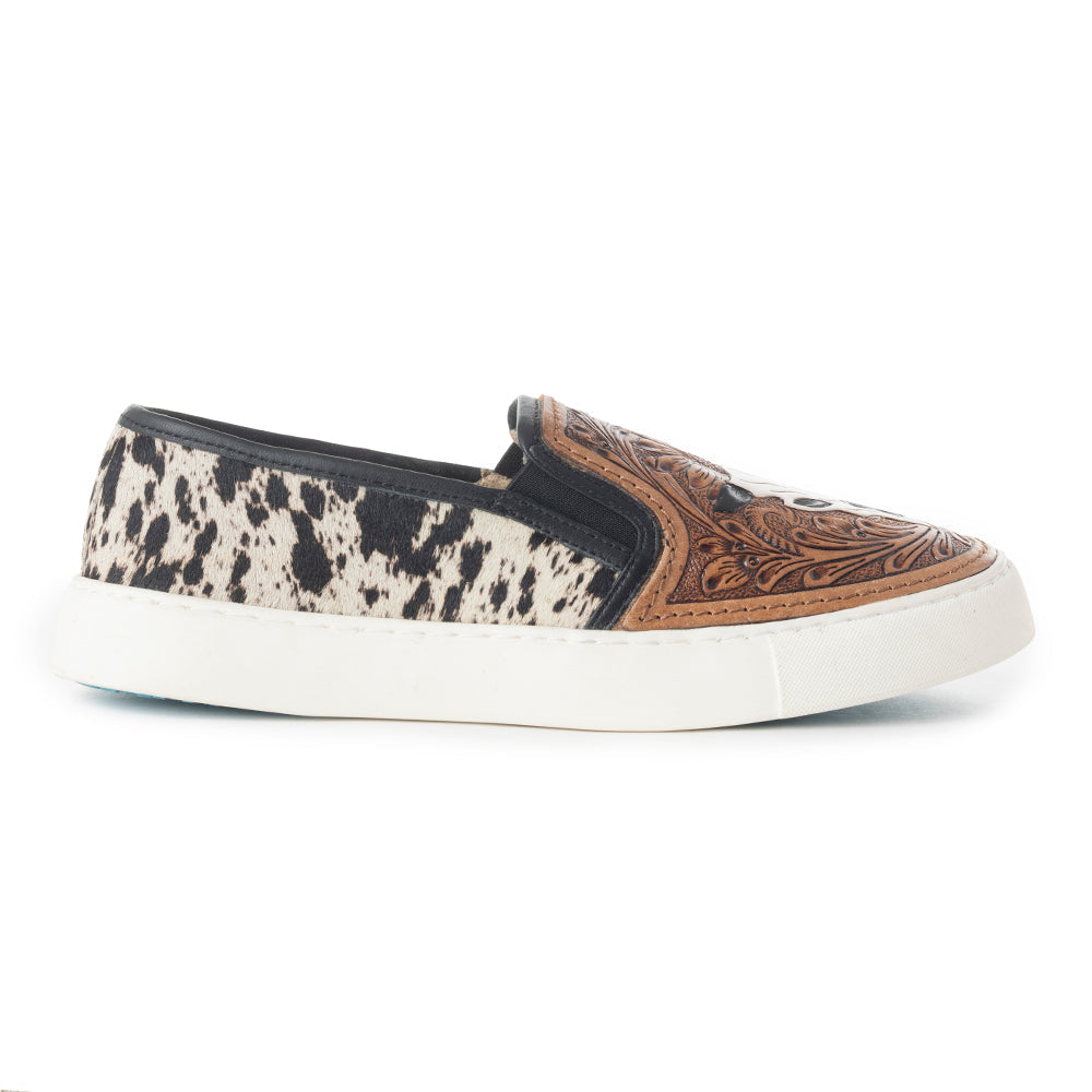 Myra Reflexo Textured Leather Slip-Ons Sneakers