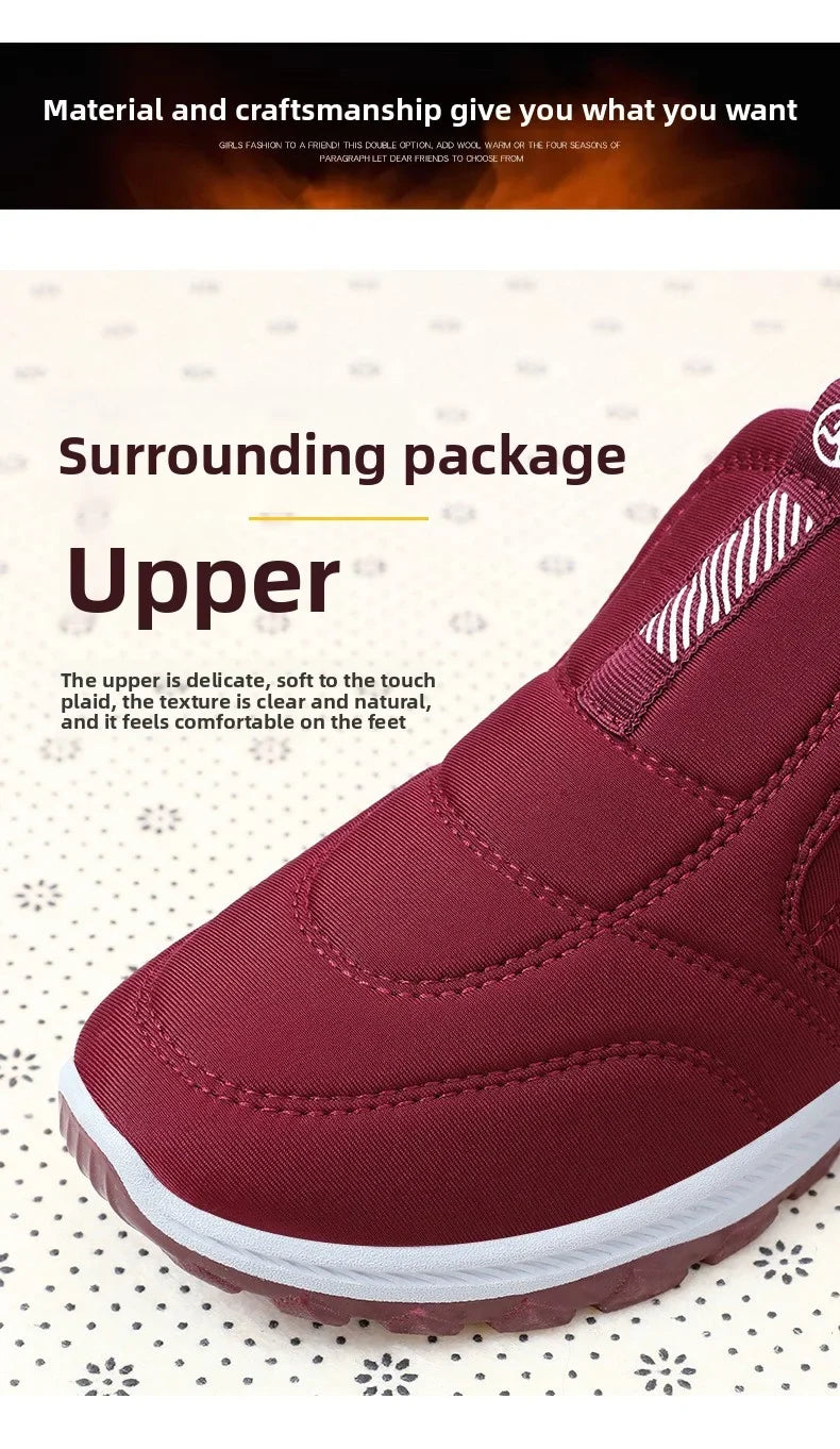 Winter Women Boots Outdoor Snow Boots Warm Lightweight Cotton Boot Non-slip Hiking Walking Shoes Fur Comfortable Women Ankle Boo