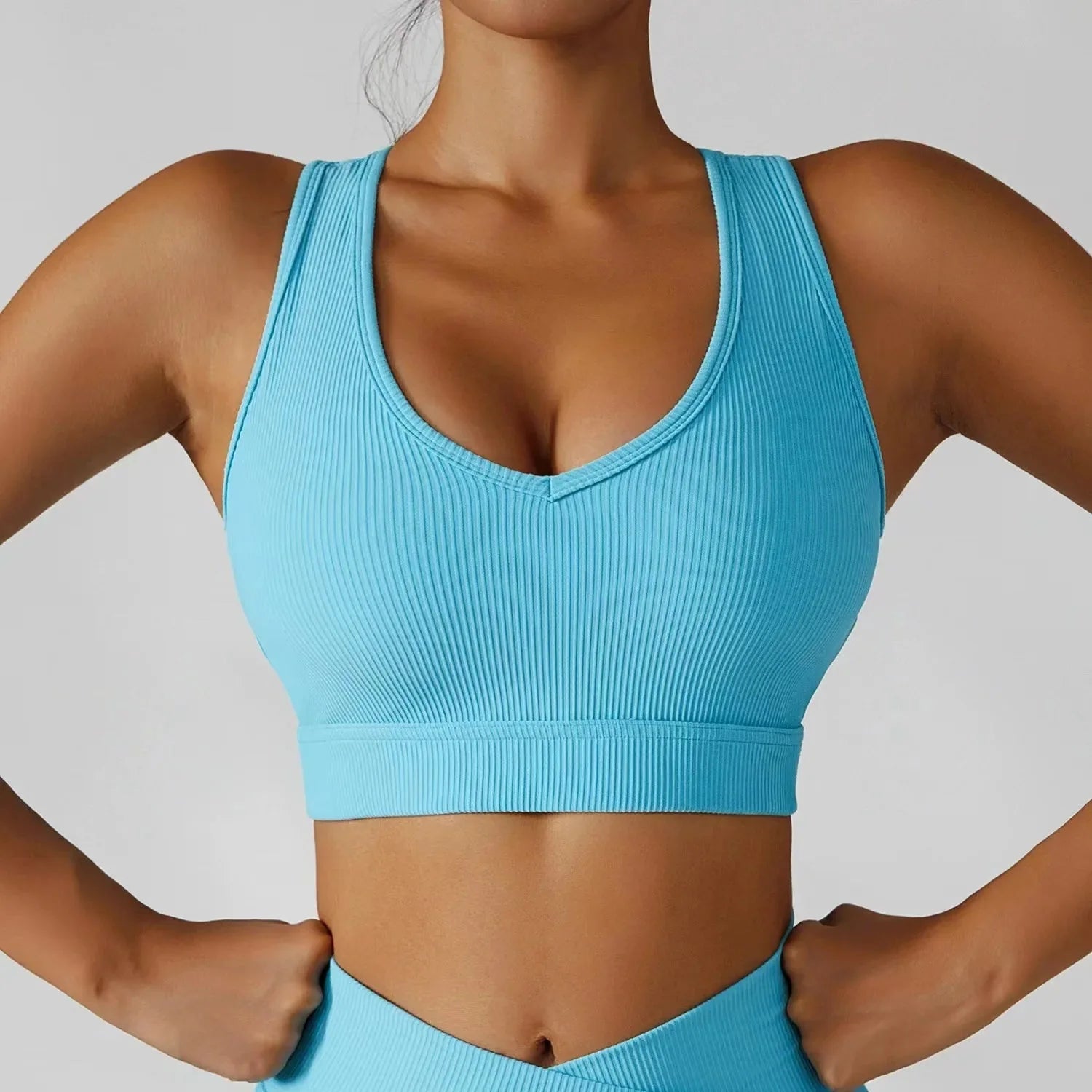 3-teiliges nahtloses Yoga-Set – Jacke, BH & Leggings