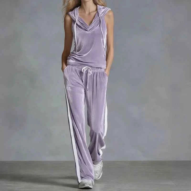 Summer Casual Women's Velvet Tracksuit Set