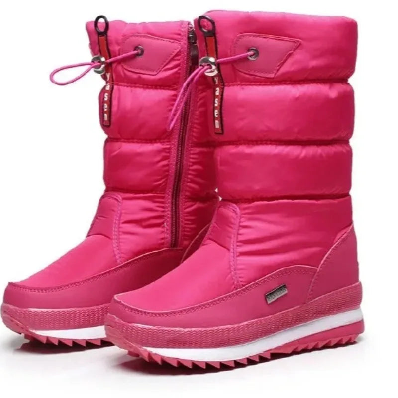 Winter Boots for Women Fashion Thick Plush Waterproof Non-slip Boots Couple Winter Shoes High Quality Warm Fur Boots New Zapatos