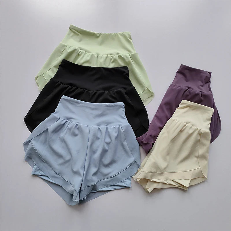 Women's 2 in 1 Yoga Shorts Quick Dry High Waist
