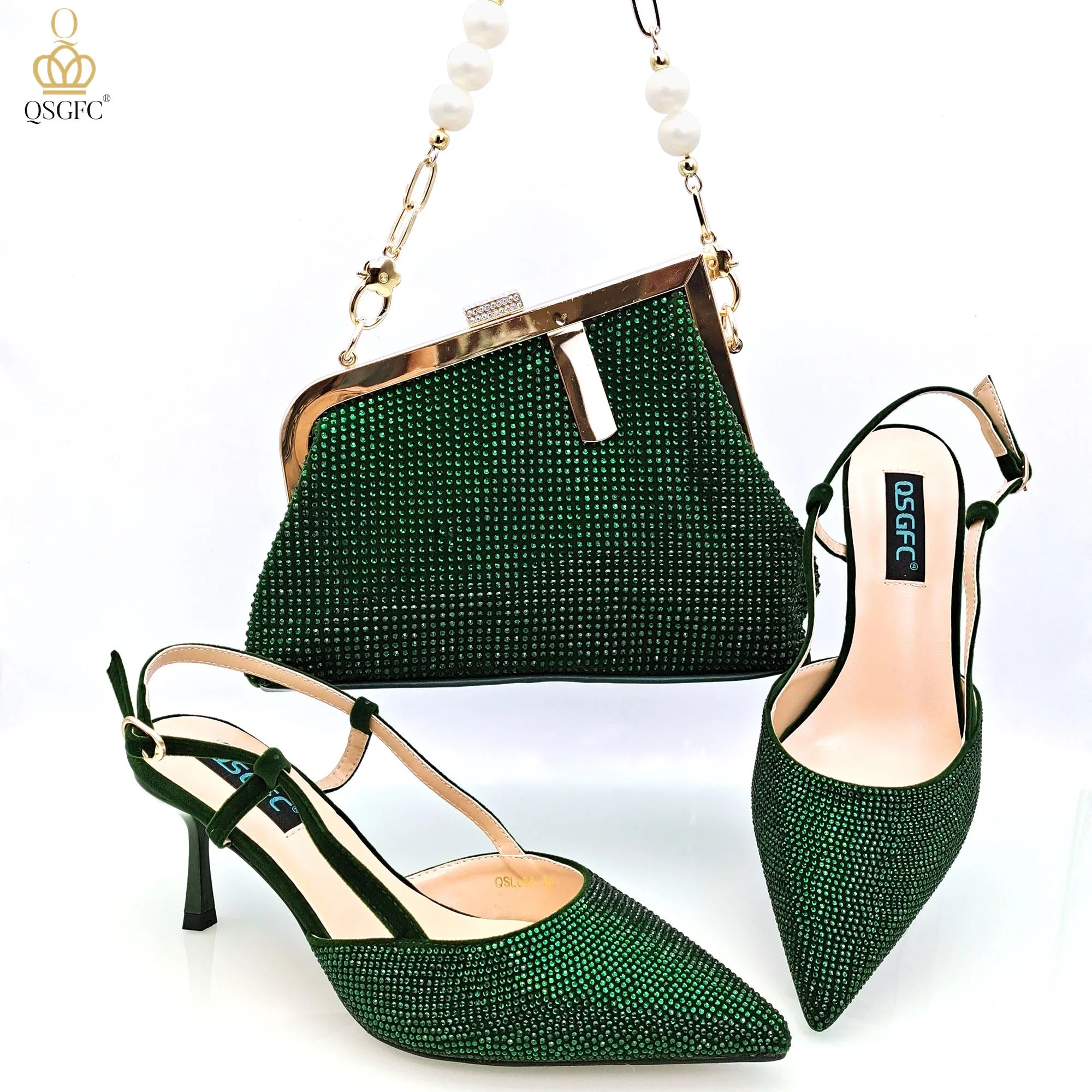Modische Umhängetasche und High Heels mit Riemchen Set