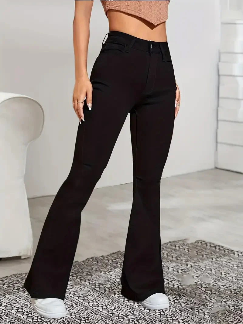 Women Flare Stretch Jeans High Waist