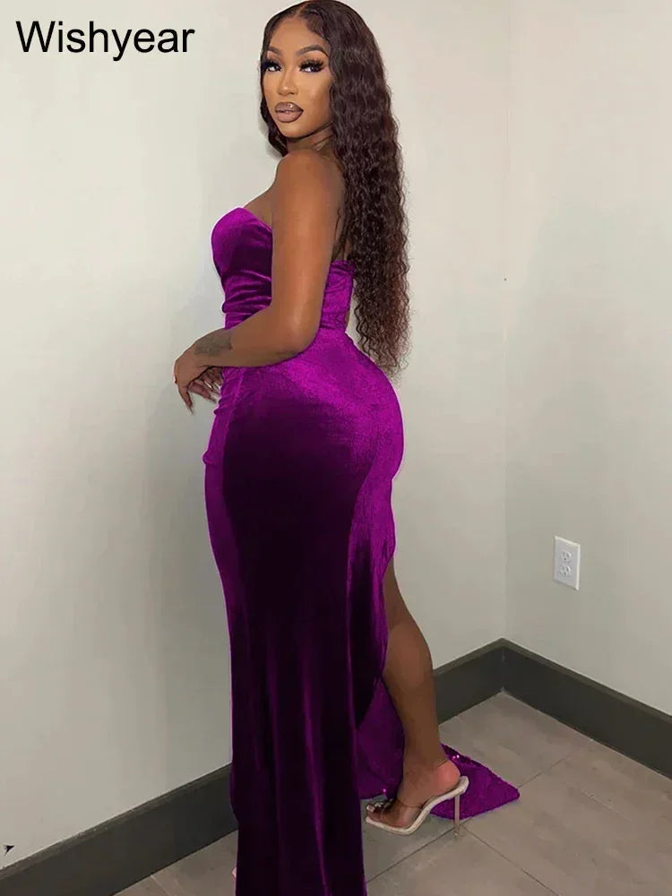 Elegant Sparkly Bodycon Long Dresses with Trail