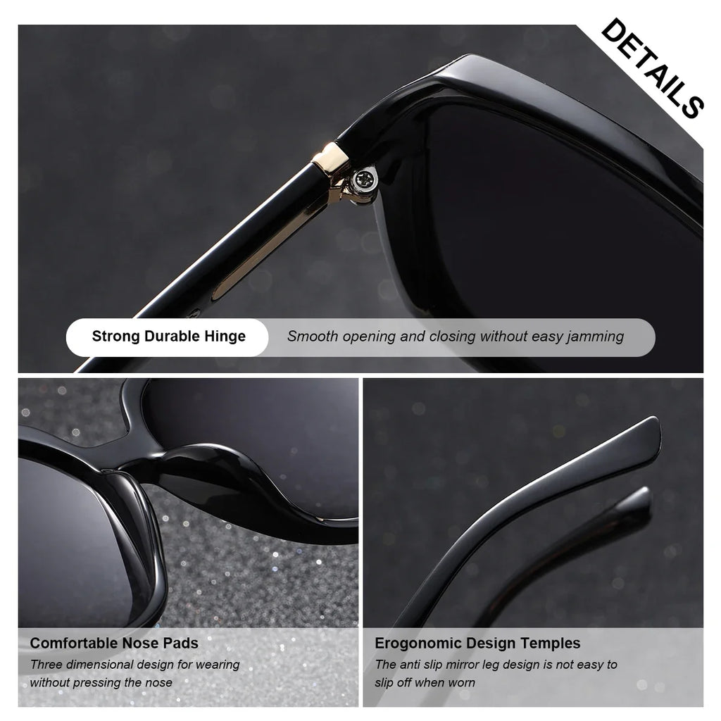 BARCUR Women’s Gradient Butterfly Frame Polarized Fashionable Sunglasses – Trendy Elegant Large PC Elliptical Design with UV400 Protection for Summer Travel Beach Shopping & Summer Style – White Gift Box Included