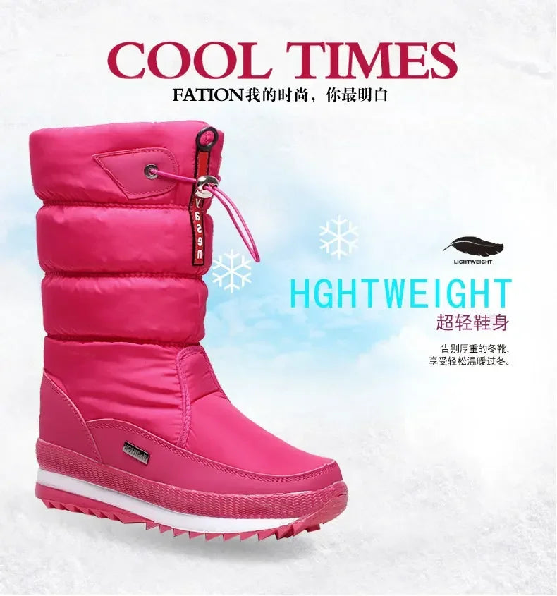 Winter Boots for Women Fashion Thick Plush Waterproof Non-slip Boots Couple Winter Shoes High Quality Warm Fur Boots New Zapatos
