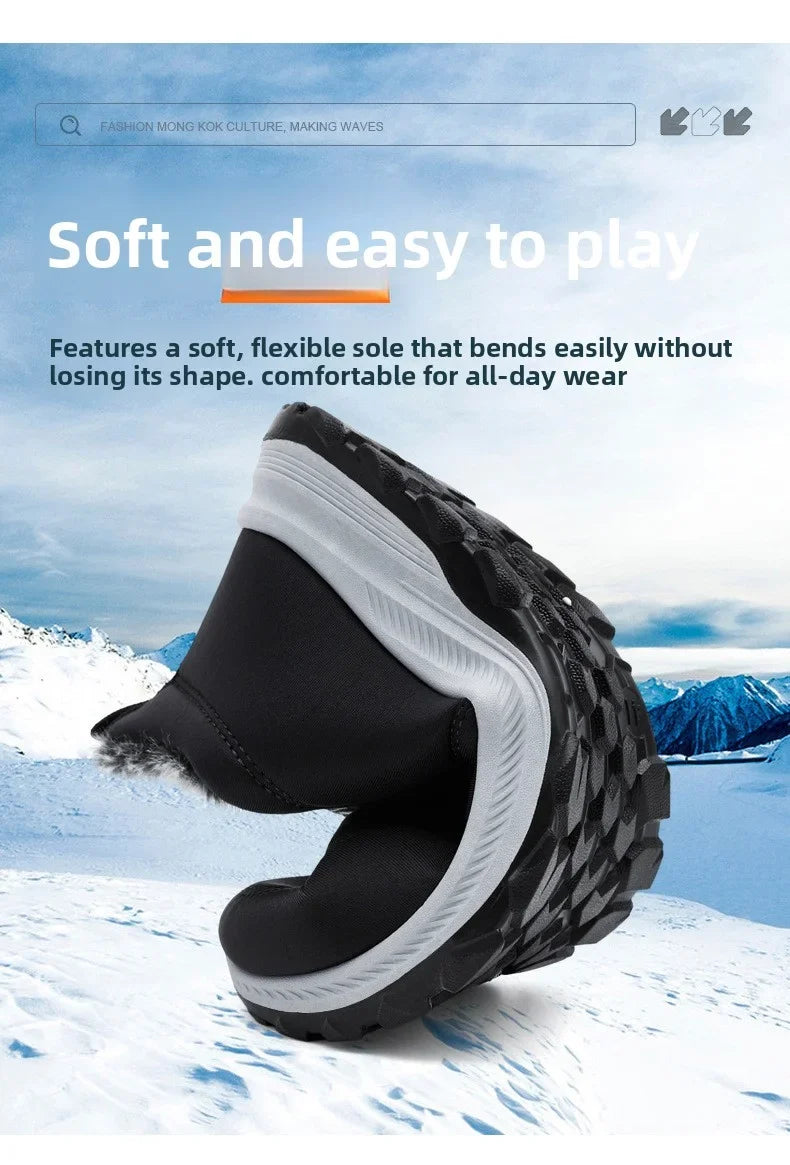 Winter Women Boots Outdoor Snow Boots Warm Lightweight Cotton Boot Non-slip Hiking Walking Shoes Fur Comfortable Women Ankle Boo