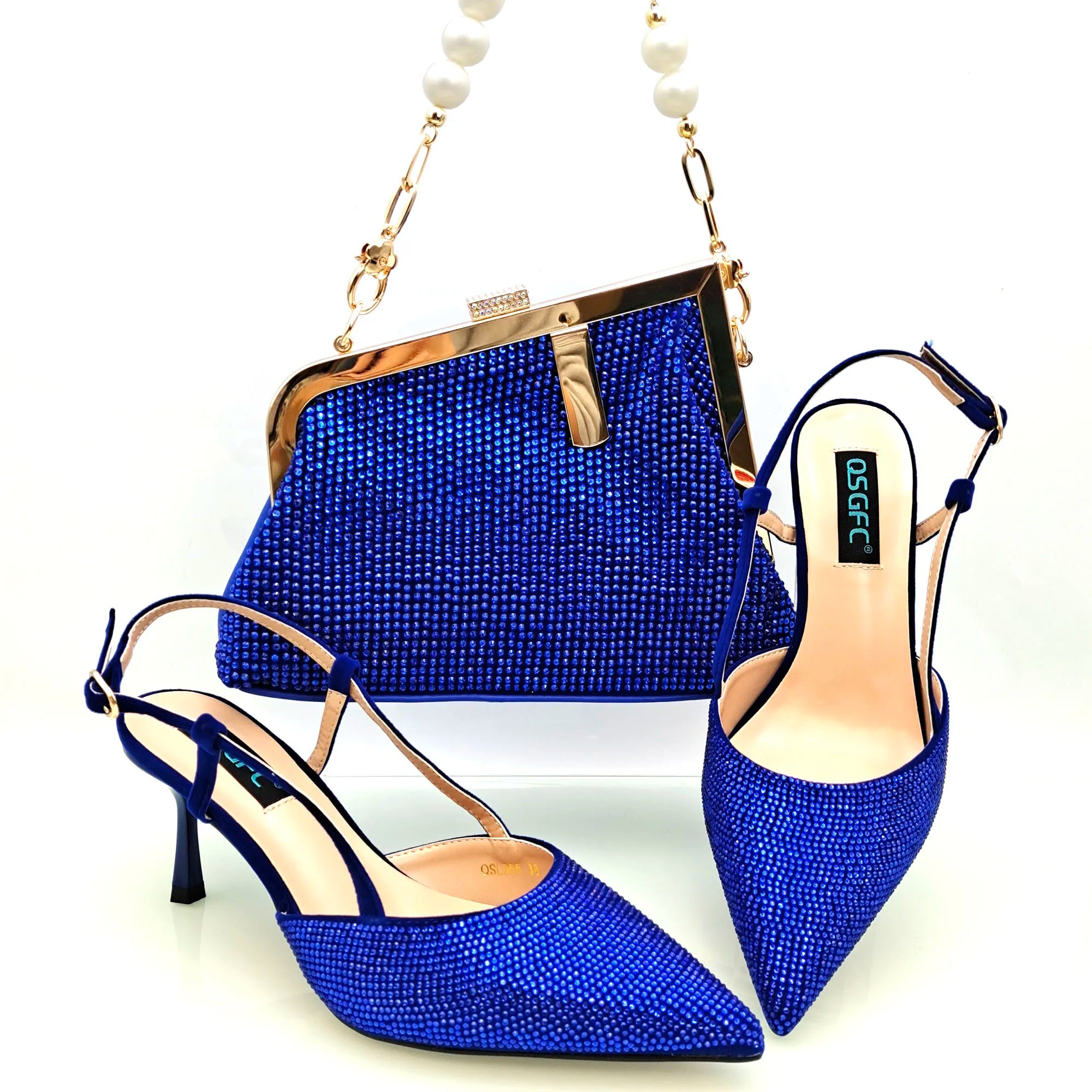 Modische Umhängetasche und High Heels mit Riemchen Set