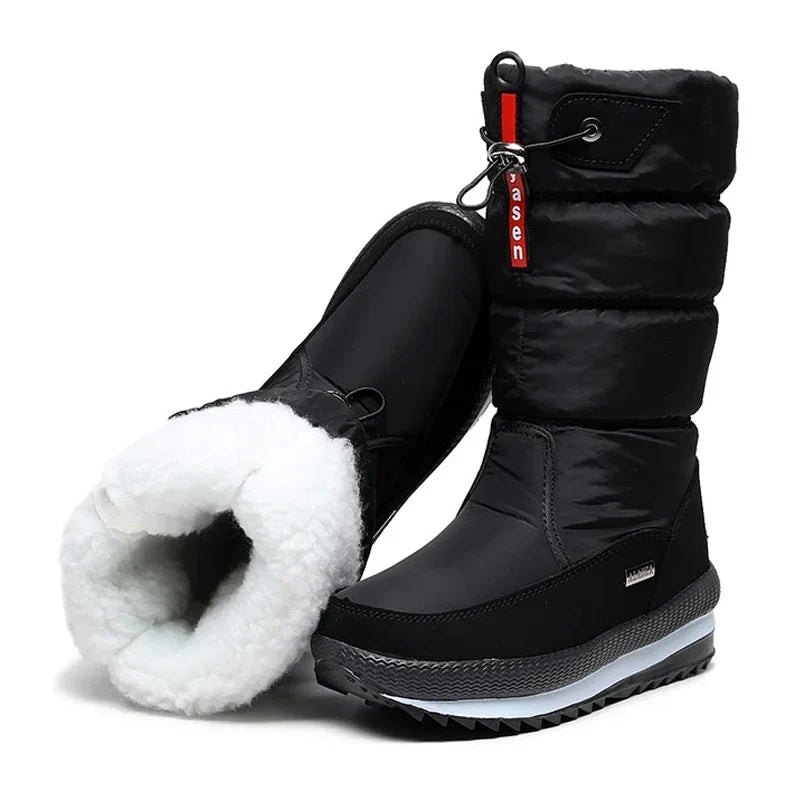 Winter Boots for Women Fashion Thick Plush Waterproof Non-slip Boots Couple Winter Shoes High Quality Warm Fur Boots New Zapatos