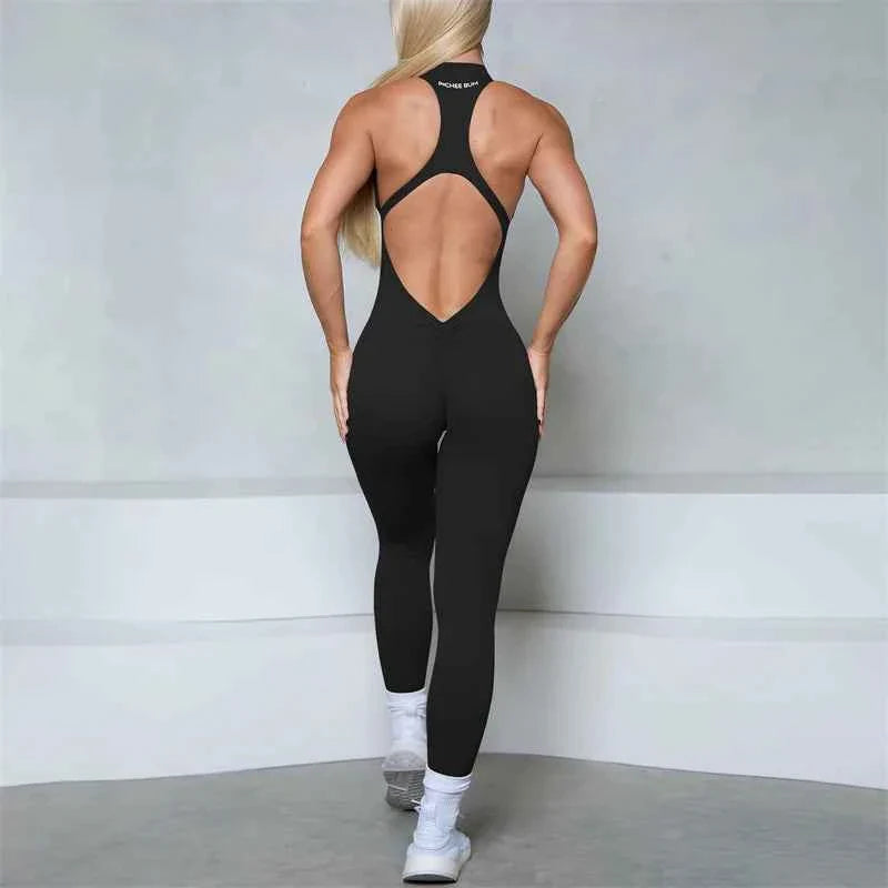 Women’s Sleeveless Zipper Jumpsuit Gym Wear