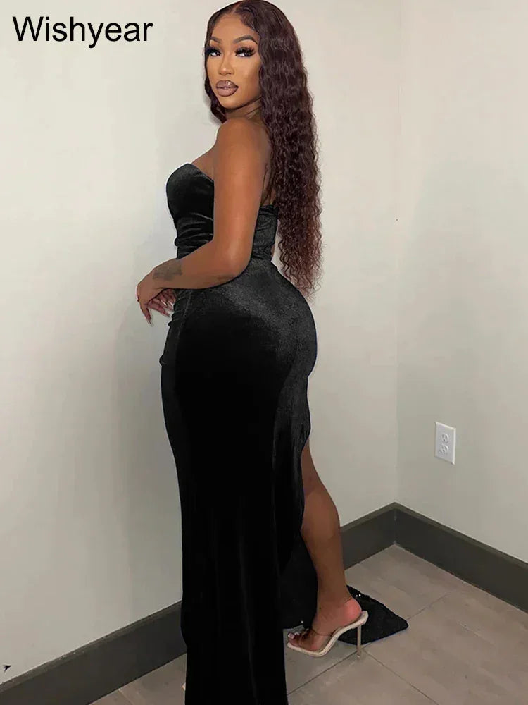 Elegant Sparkly Bodycon Long Dresses with Trail