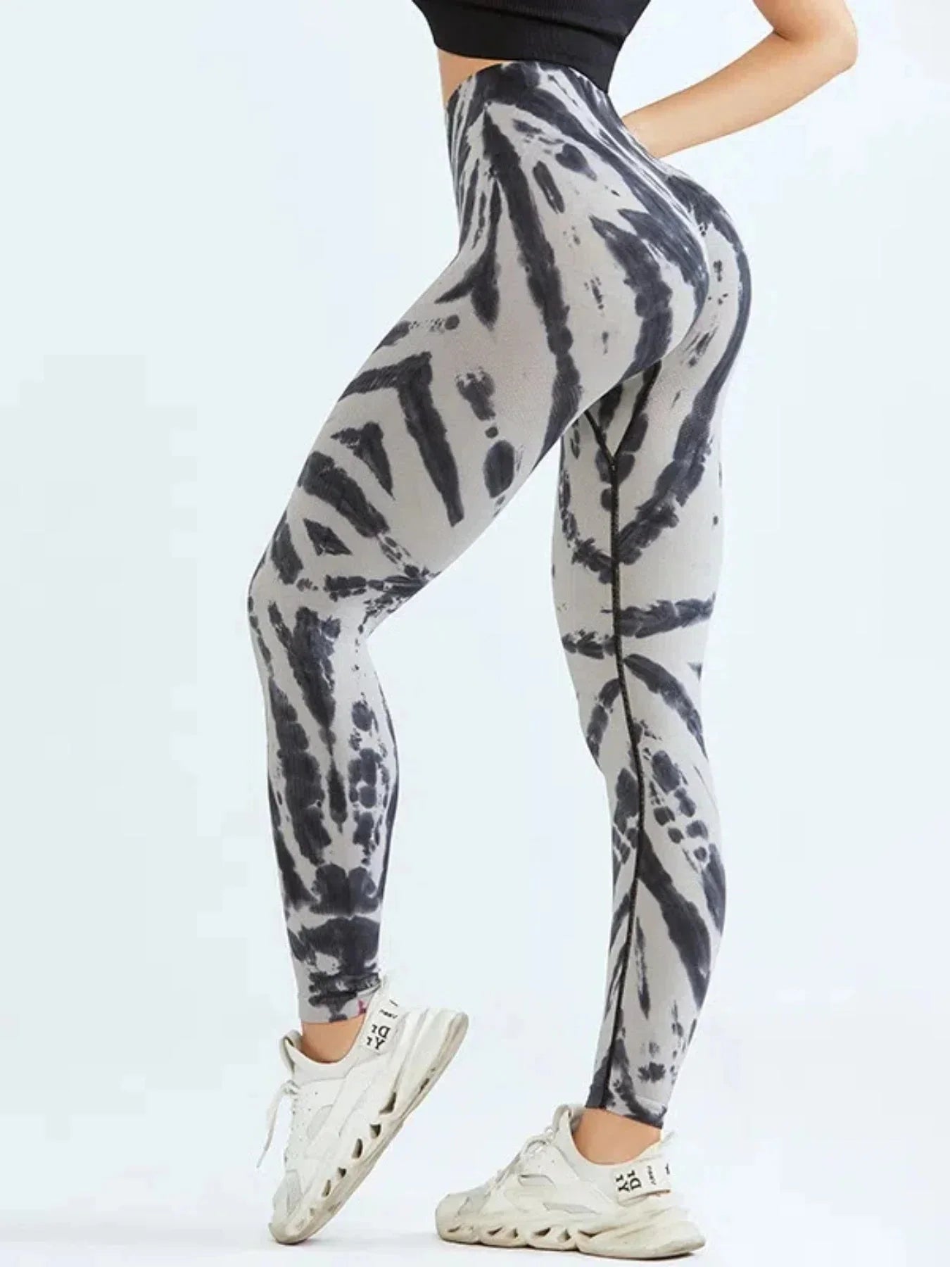 🧘‍♀️ Nahtlose Scrunch-Butt-Leggings mit hoher Taille und Batikmuster