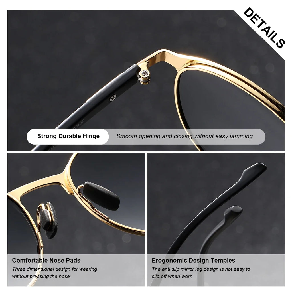 BARCUR Retro Polarized Fashionable Women’s Sunglasses – Elegant Black Circular Metal Frame UV400 Protection Stylish Travel Eyewear with Personalized Gift Packaging for Summer Days Girls and Women