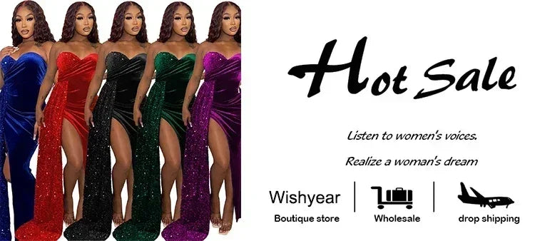 Elegant Sparkly Bodycon Long Dresses with Trail