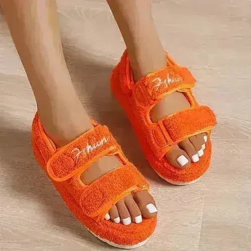 Thick Bottom Sandals - Women's Casual Colorblock Footwear | Femstylo