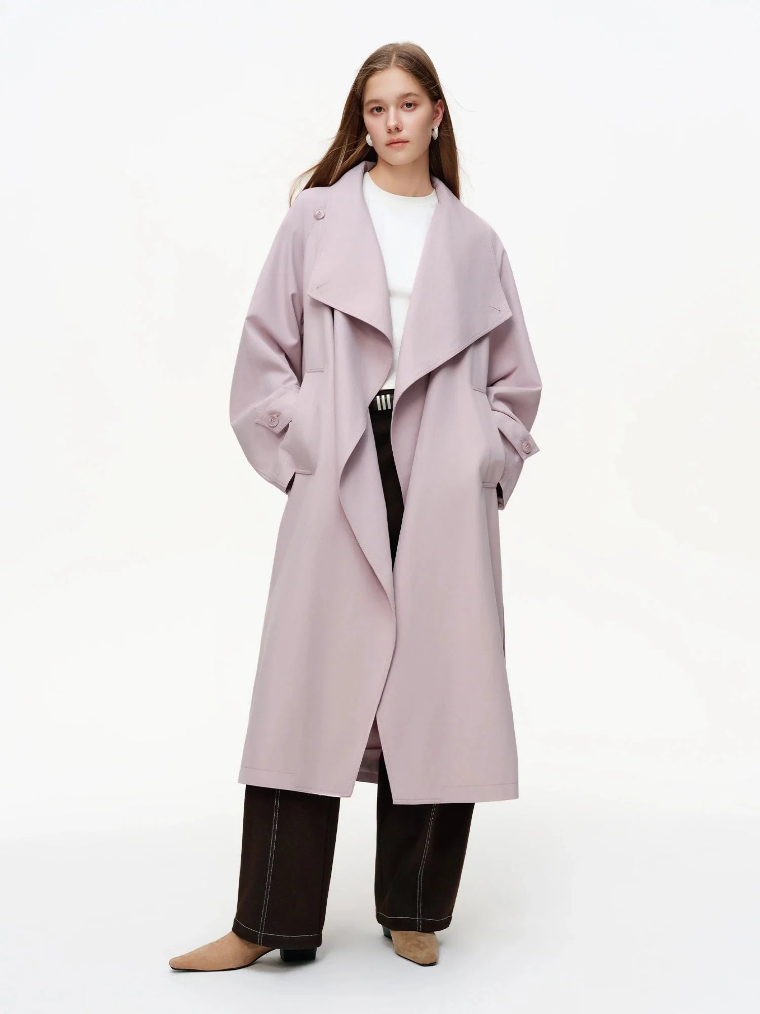 Women’s British Style Slim Fit Trench Coat Spring Outerwear