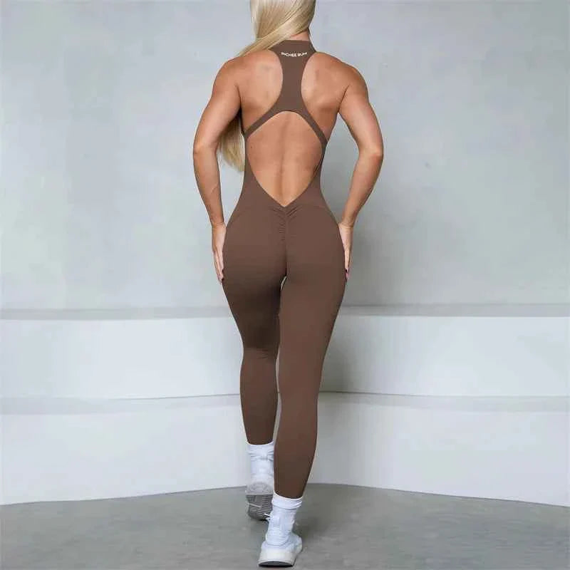 Women’s Sleeveless Zipper Jumpsuit Gym Wear