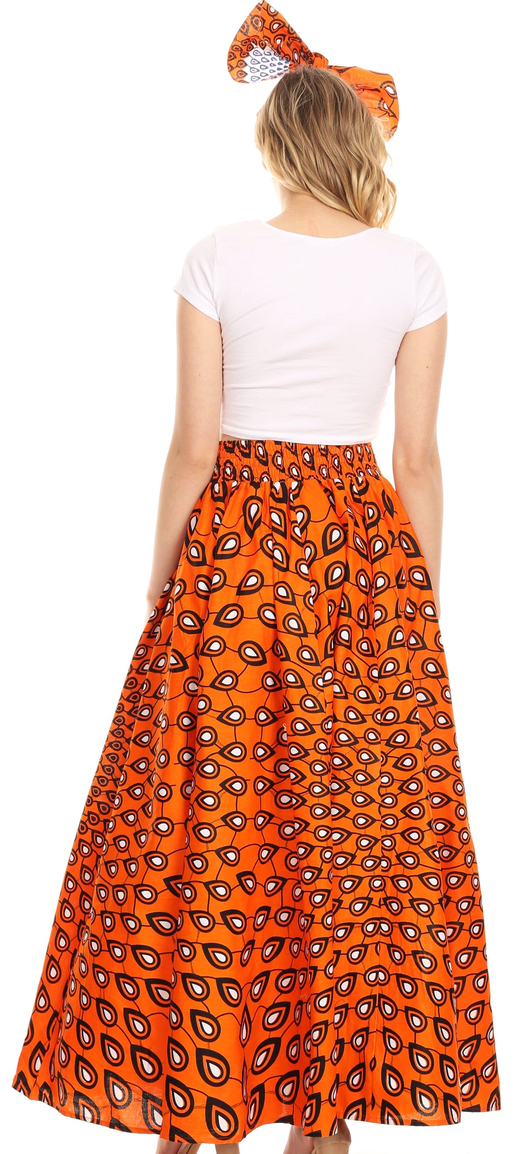 Sakkas Asma Convertible Traditional Wax Print Adjustable Strap Maxi Skirt | Dress