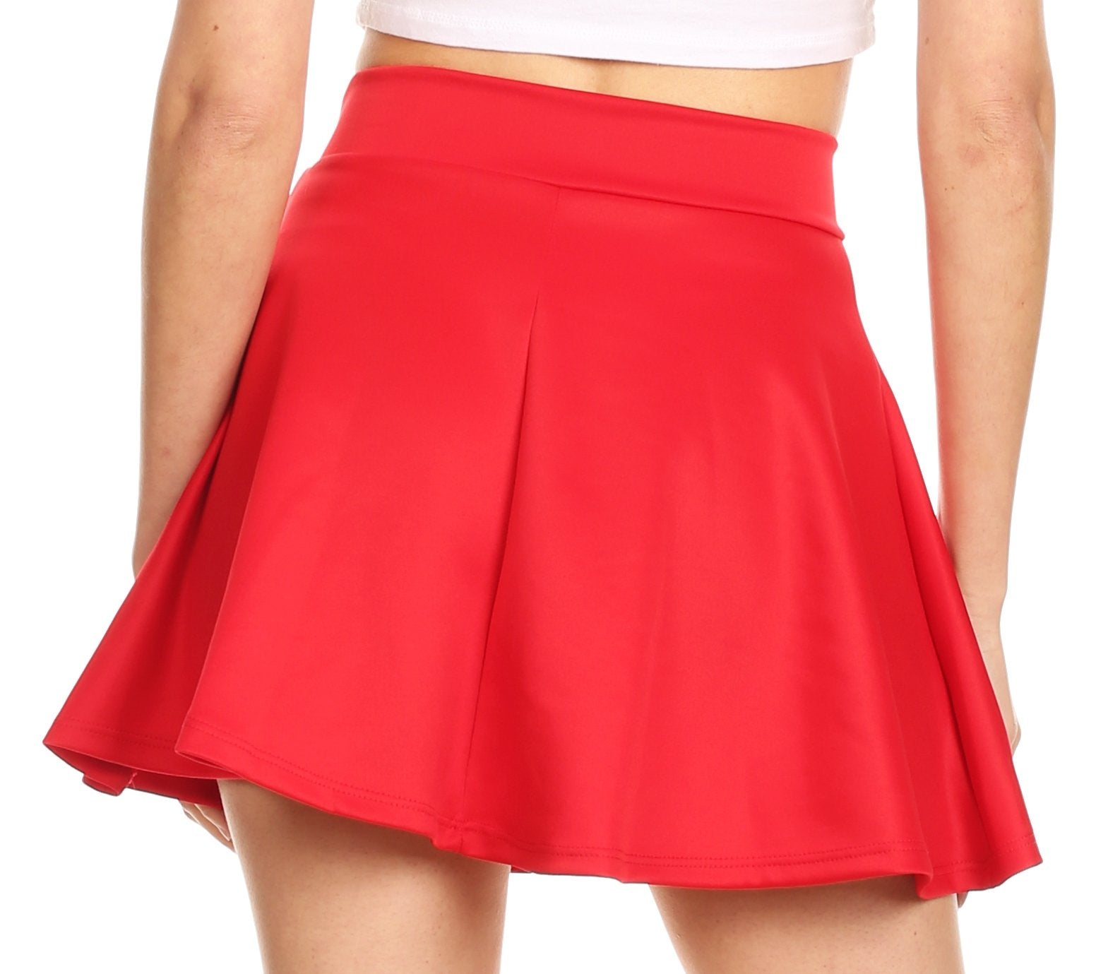 Sakkas Womens Basic Versatile Stretchy Flared Casual Mini Skater Skirt Made in USA