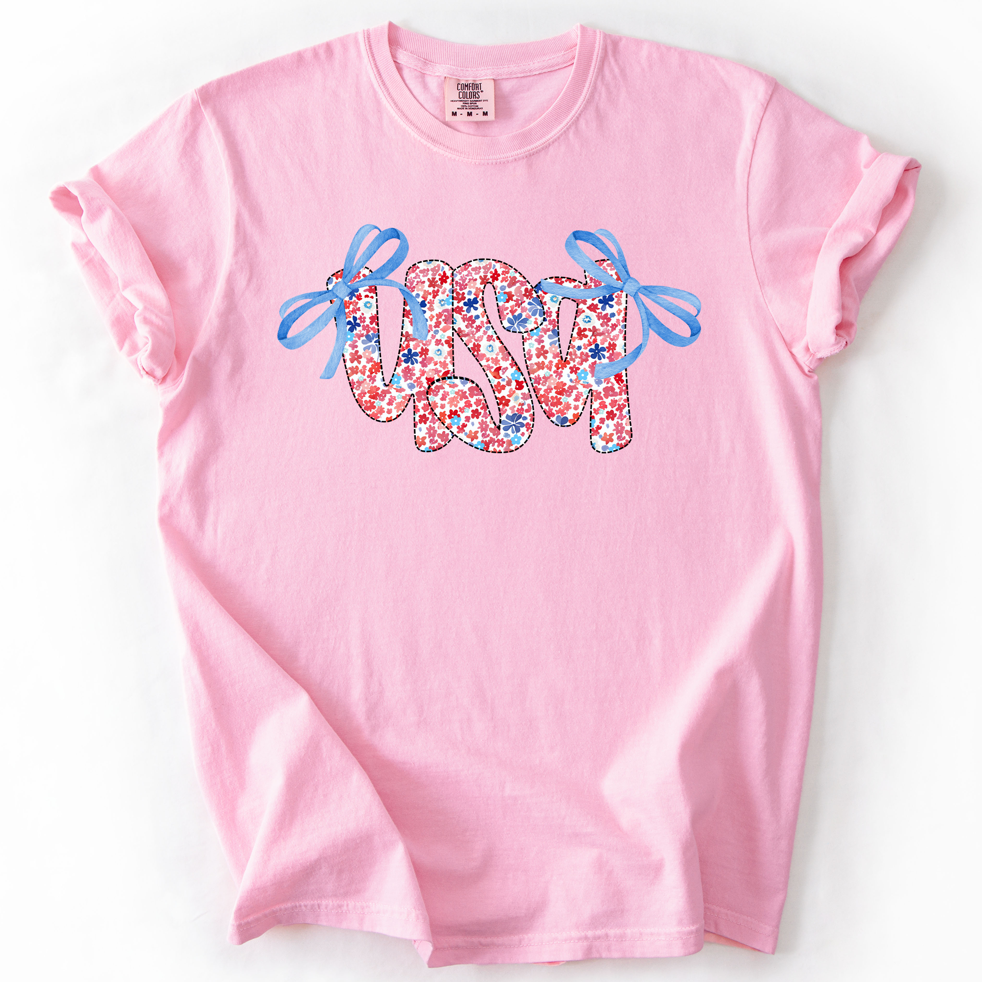 USA Ribbons, Coquette, Fourth of July, America, Patriotic, USA, Comfort Colors T-Shirt