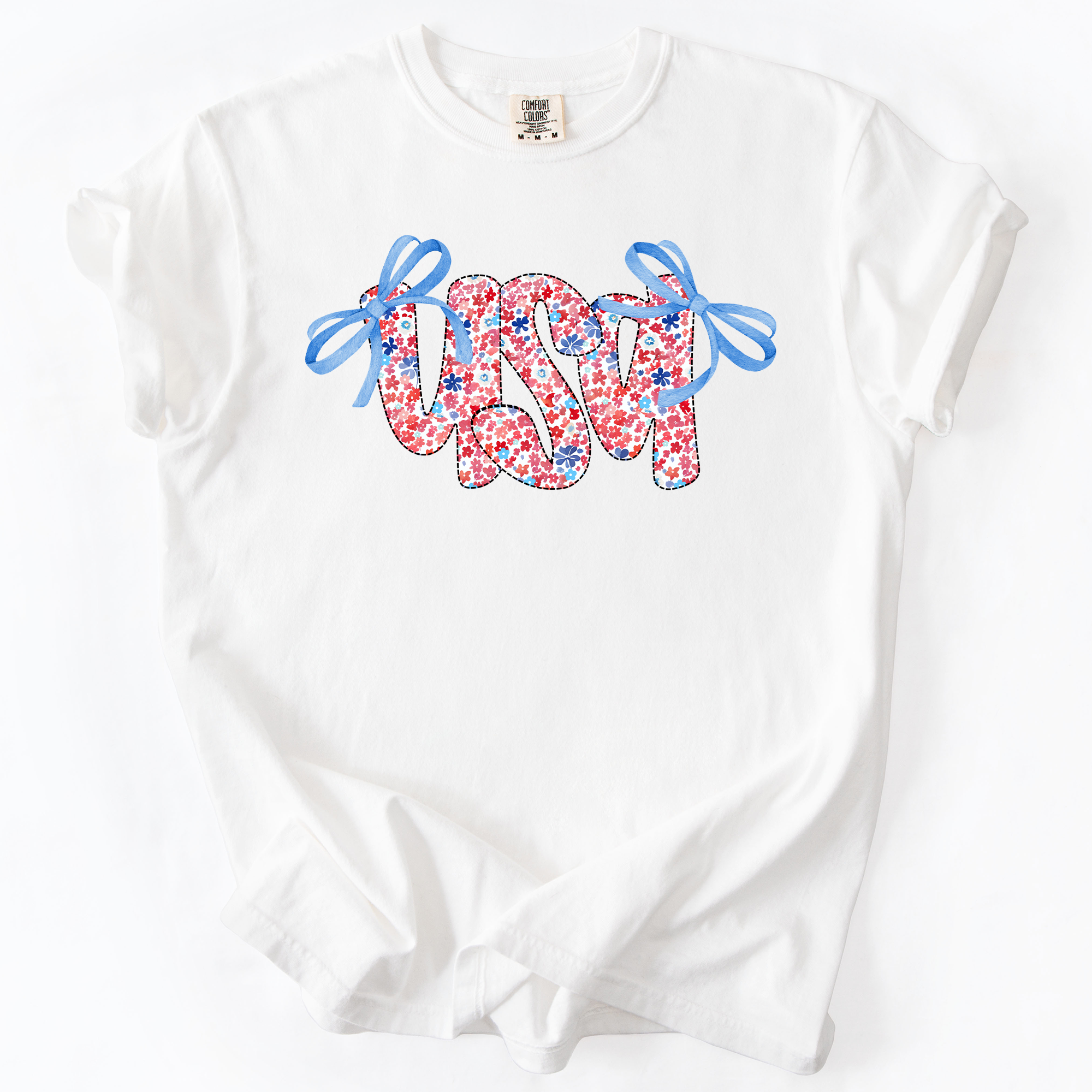 USA Ribbons, Coquette, Fourth of July, America, Patriotic, USA, Comfort Colors T-Shirt