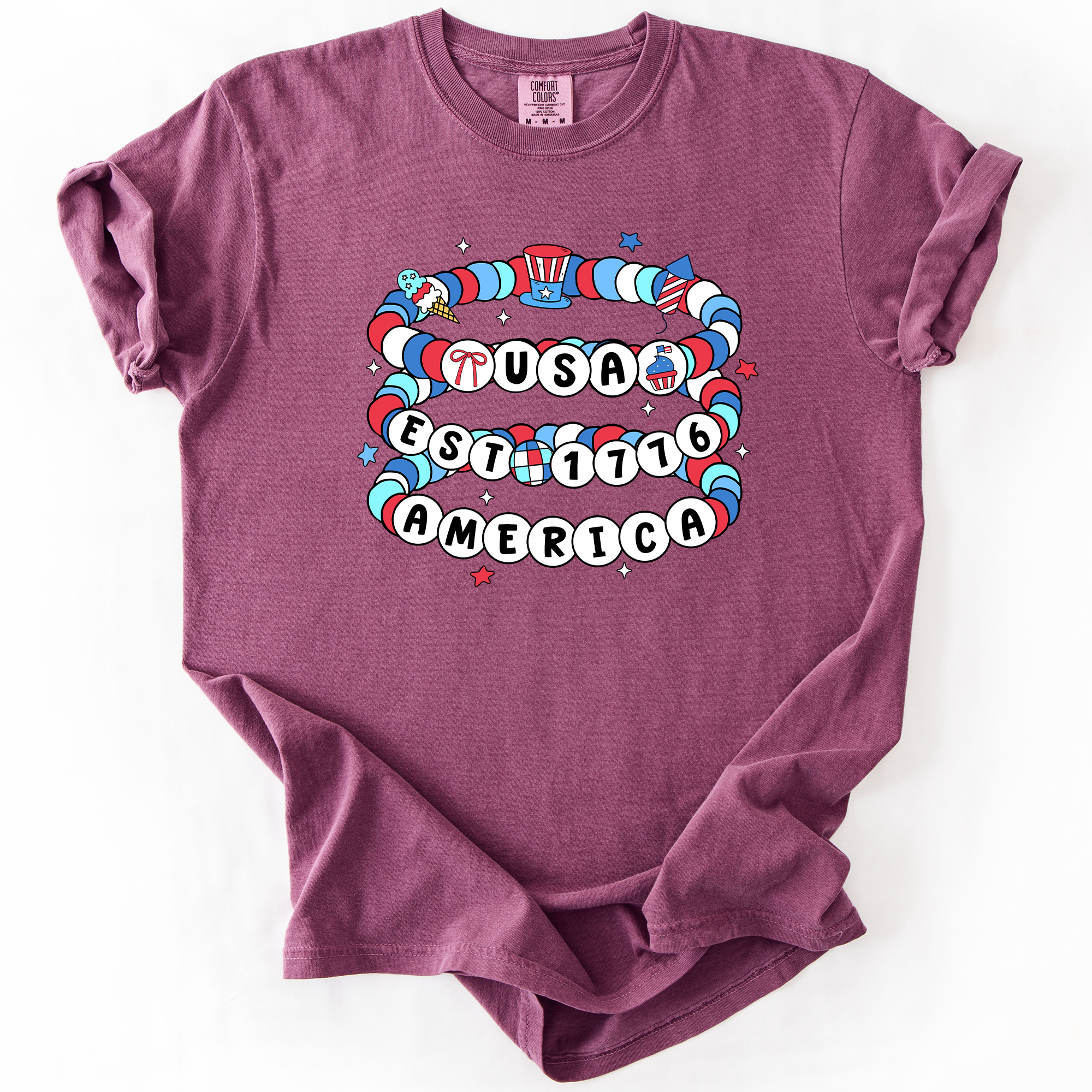 USA, America, Friendship Bracelets, Patriotic, Fourth Of July, Comfort Colors T-Shirt