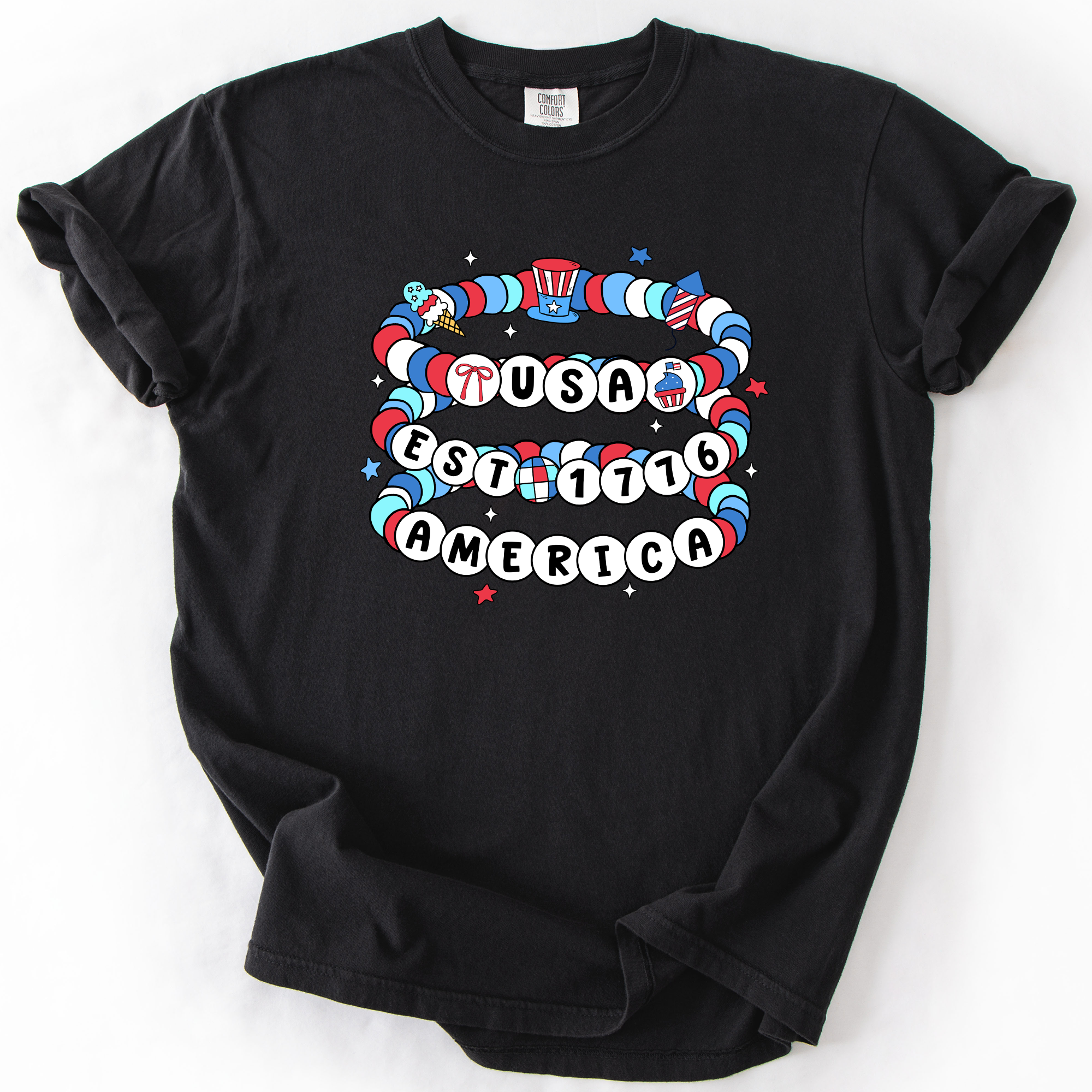 USA, America, Friendship Bracelets, Patriotic, Fourth Of July, Comfort Colors T-Shirt
