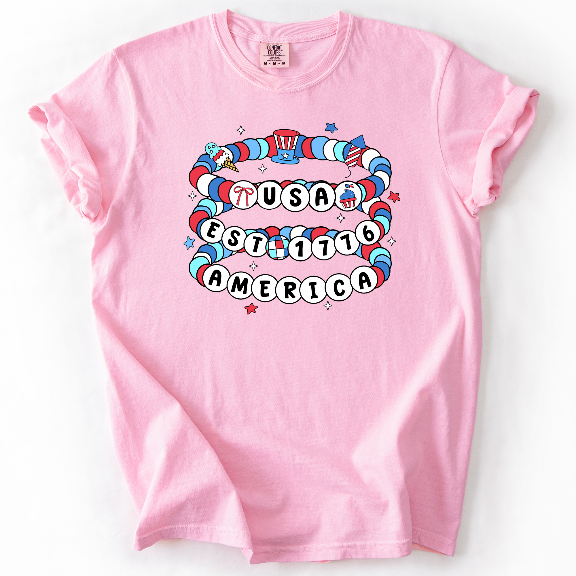 USA, America, Friendship Bracelets, Patriotic, Fourth Of July, Comfort Colors T-Shirt