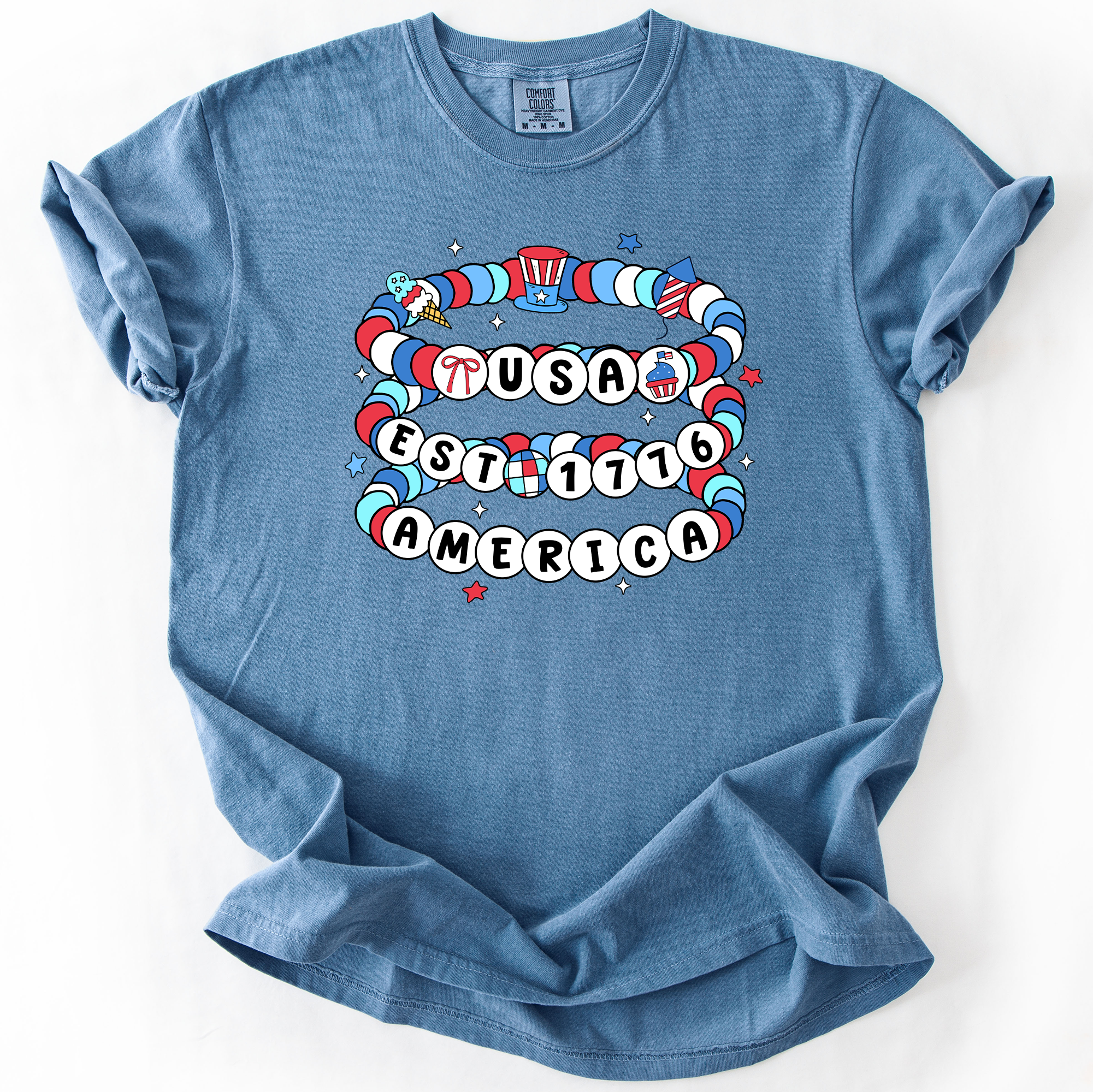 USA, America, Friendship Bracelets, Patriotic, Fourth Of July, Comfort Colors T-Shirt