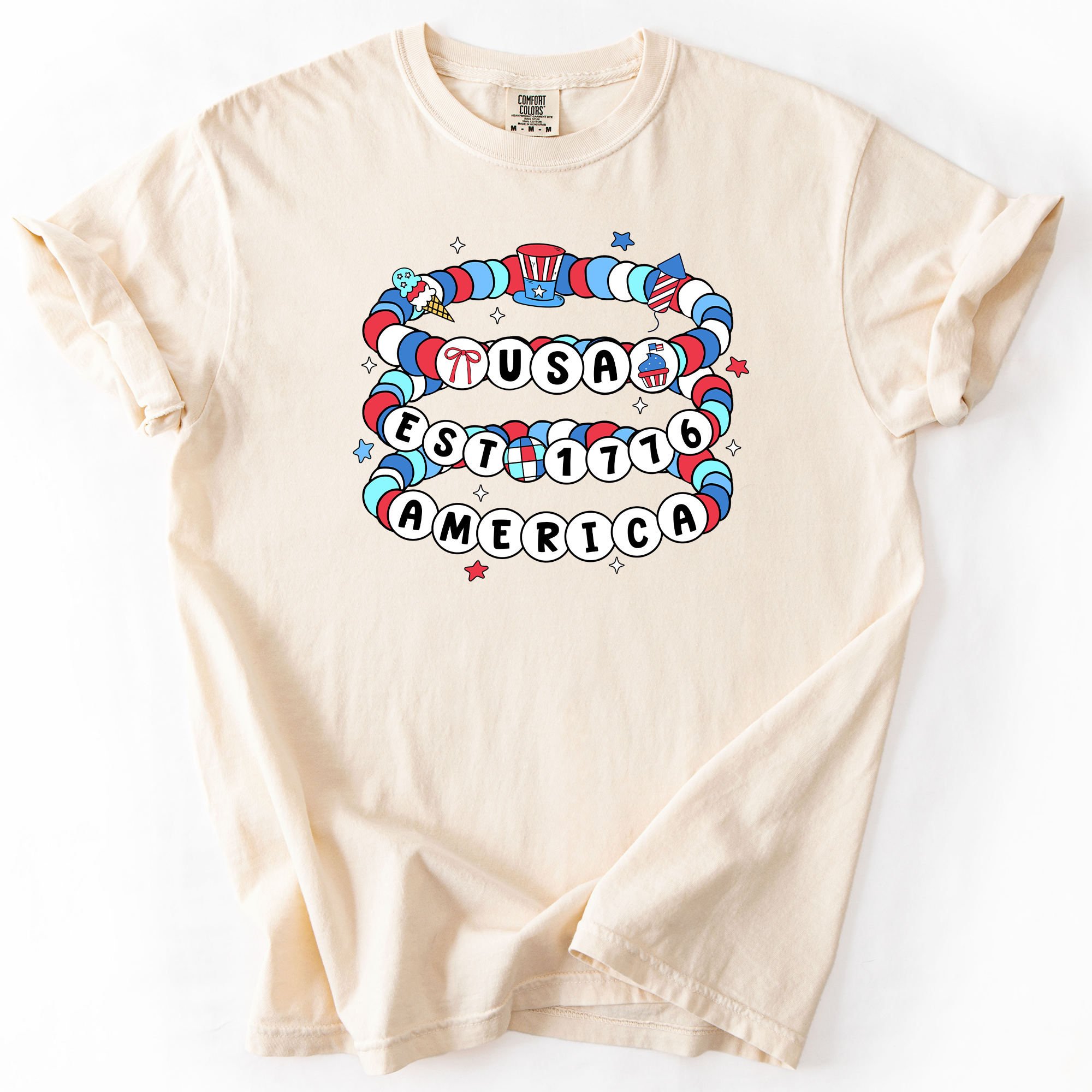 USA, America, Friendship Bracelets, Patriotic, Fourth Of July, Comfort Colors T-Shirt
