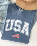 USA, Flag, Collegiate, Varsity, Olympics, Patriotic, Independence Day, Fourth Of July, America Shirt Comfort Colors T-Shirt