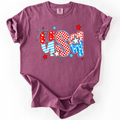 USA, Patriotic Patterns, Bow, Fourth of July, America, Comfort Colors T-Shirt
