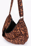 Faux Suede Double Pockets Crossbody Bag