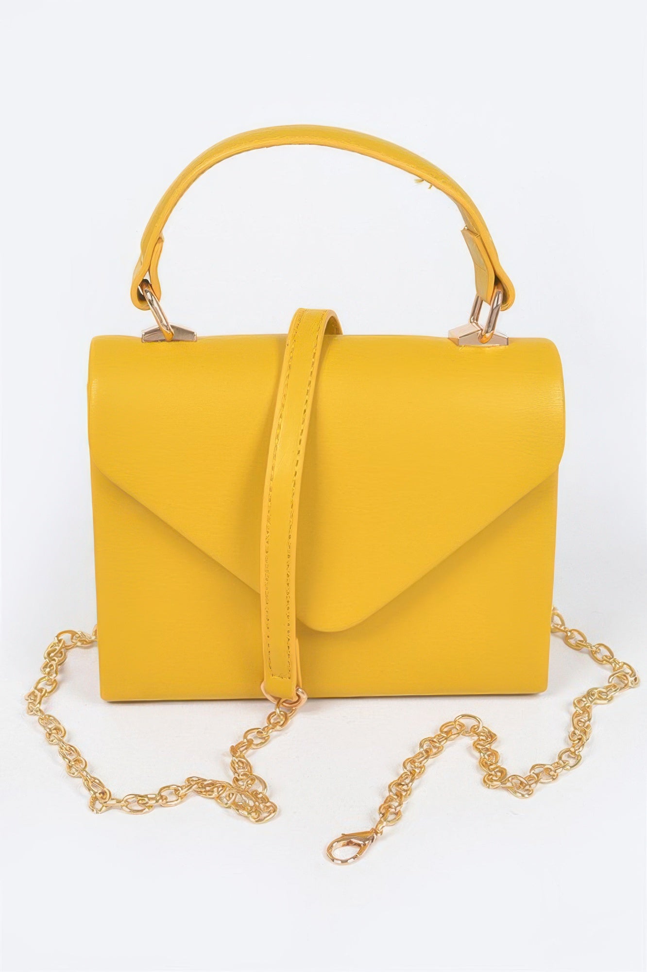 Faux Leather Simple Handle Clutch