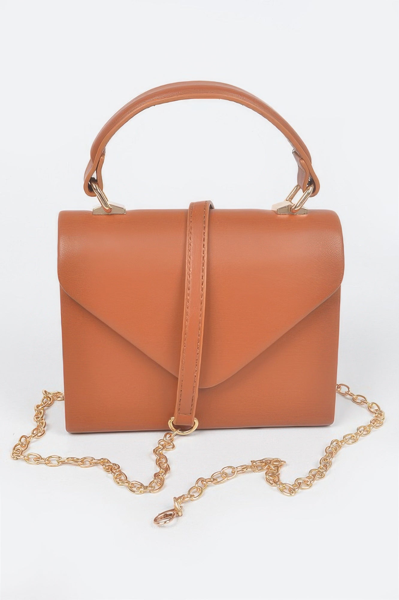 Faux Leather Simple Handle Clutch