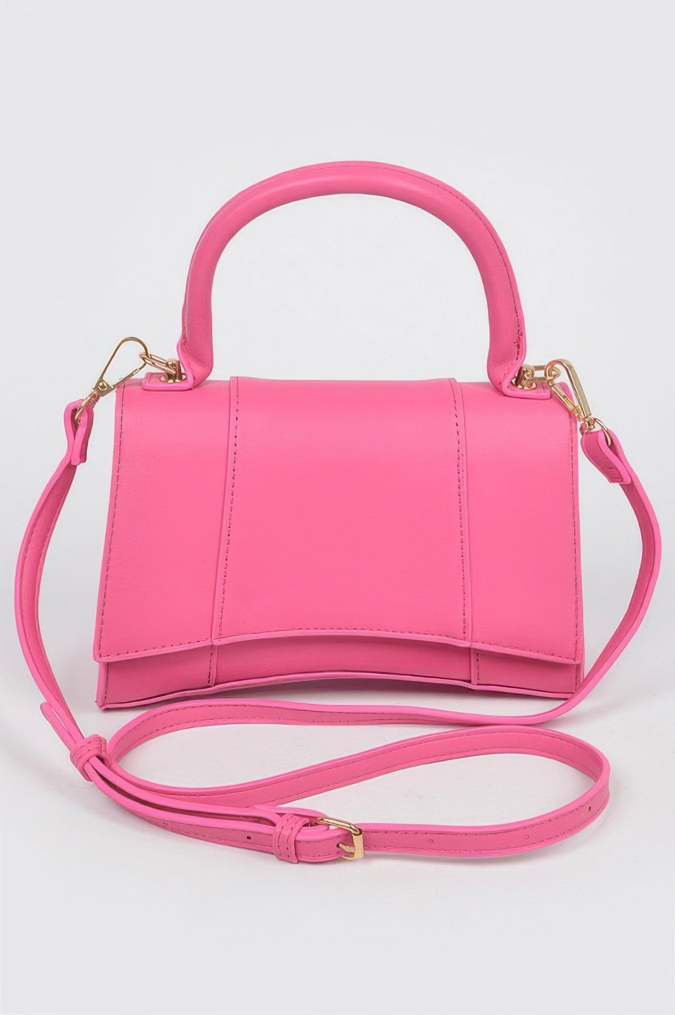 Faux Leather Top Handle Bag