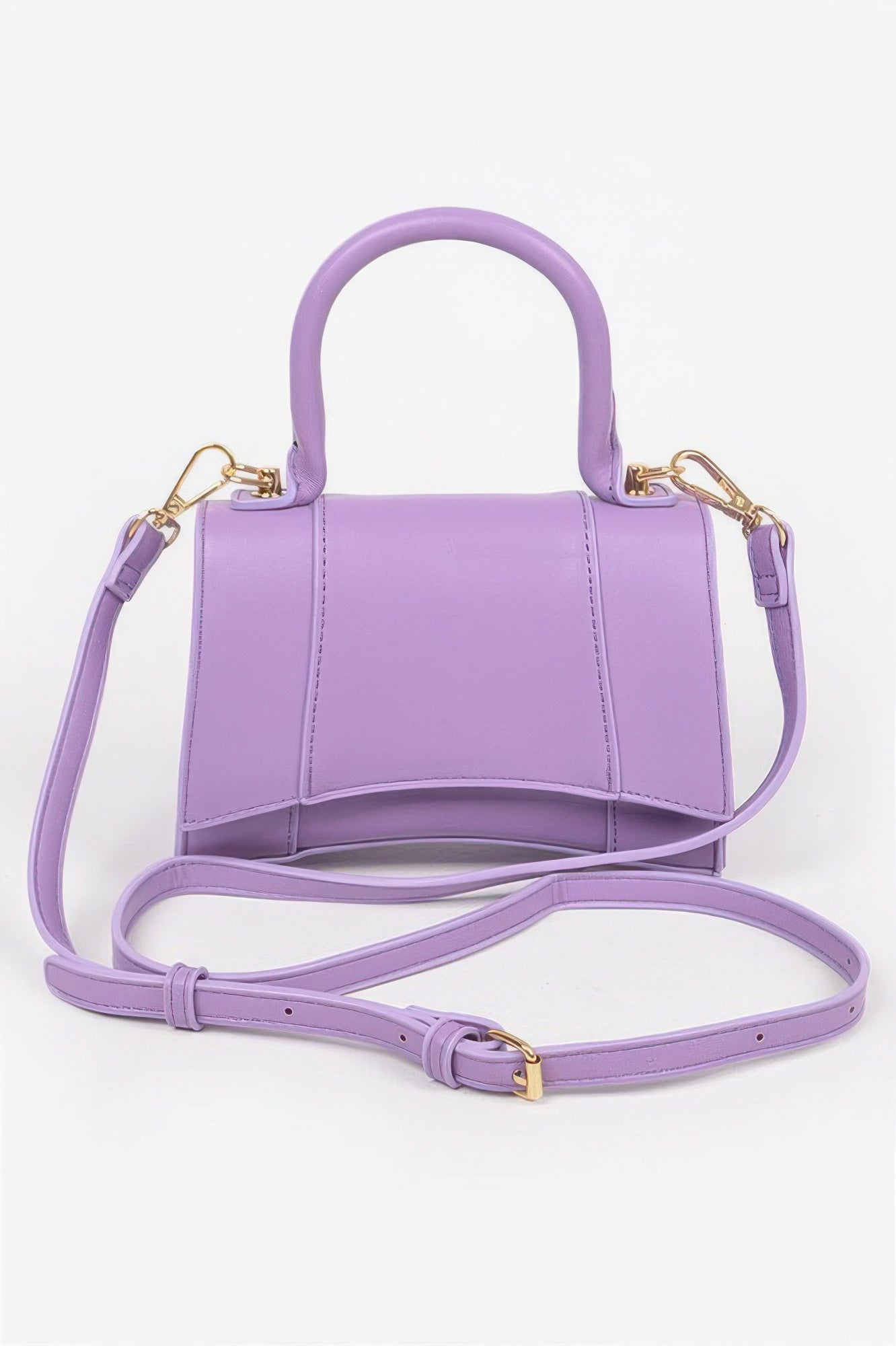 Faux Leather Top Handle Bag