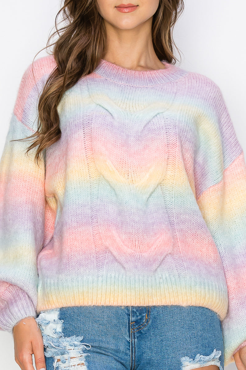 WT0008 Rainbow Sweater Top